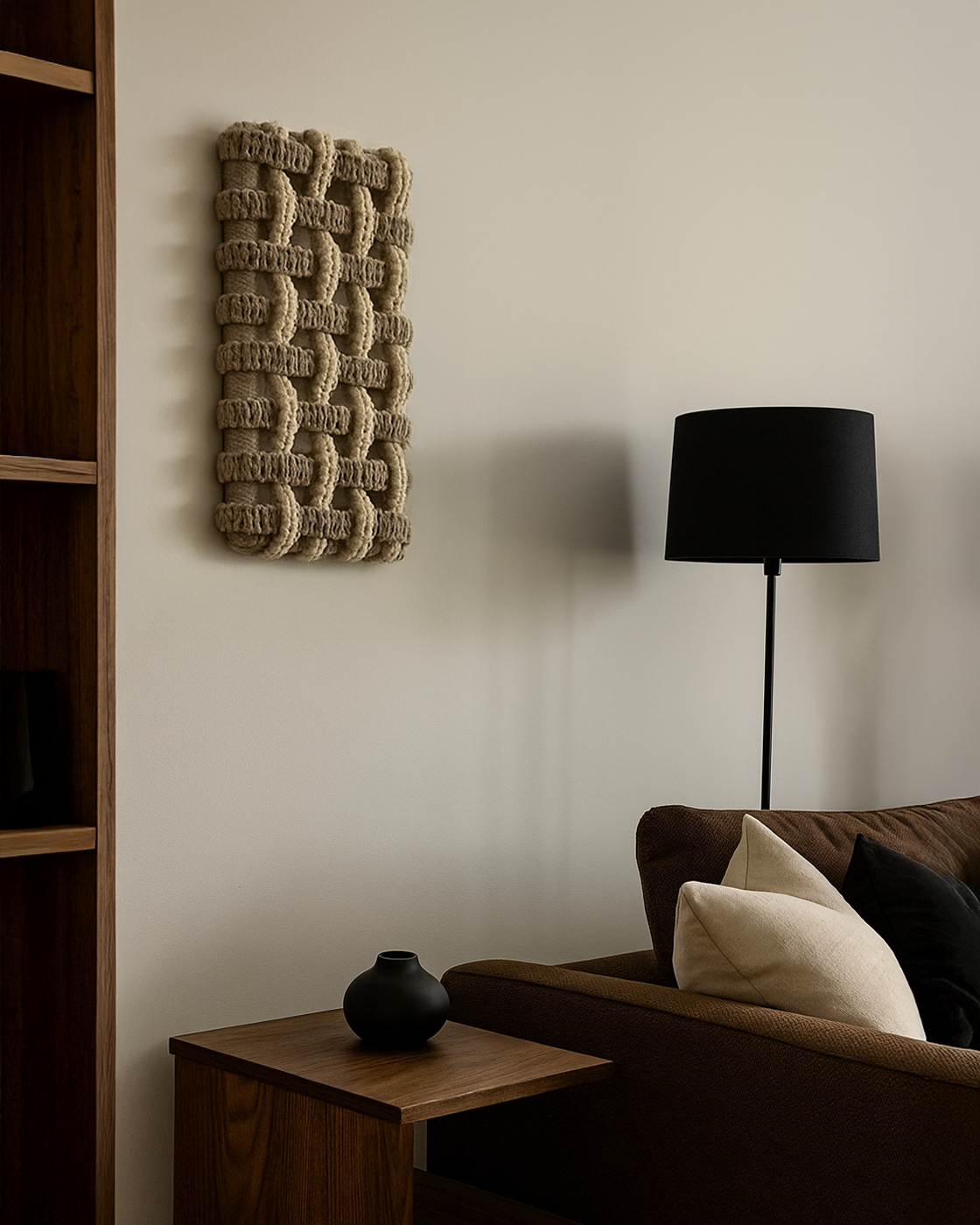 Quadro em macramé entrançado